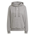 Grey heather pullover hoodie with hood, drawstrings, and front kangaroo pocket