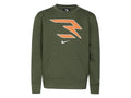 Boys Nike 3BRAND Icons Sweatshirt Green Cotton Fleece Kangaroo Pocket GBO157