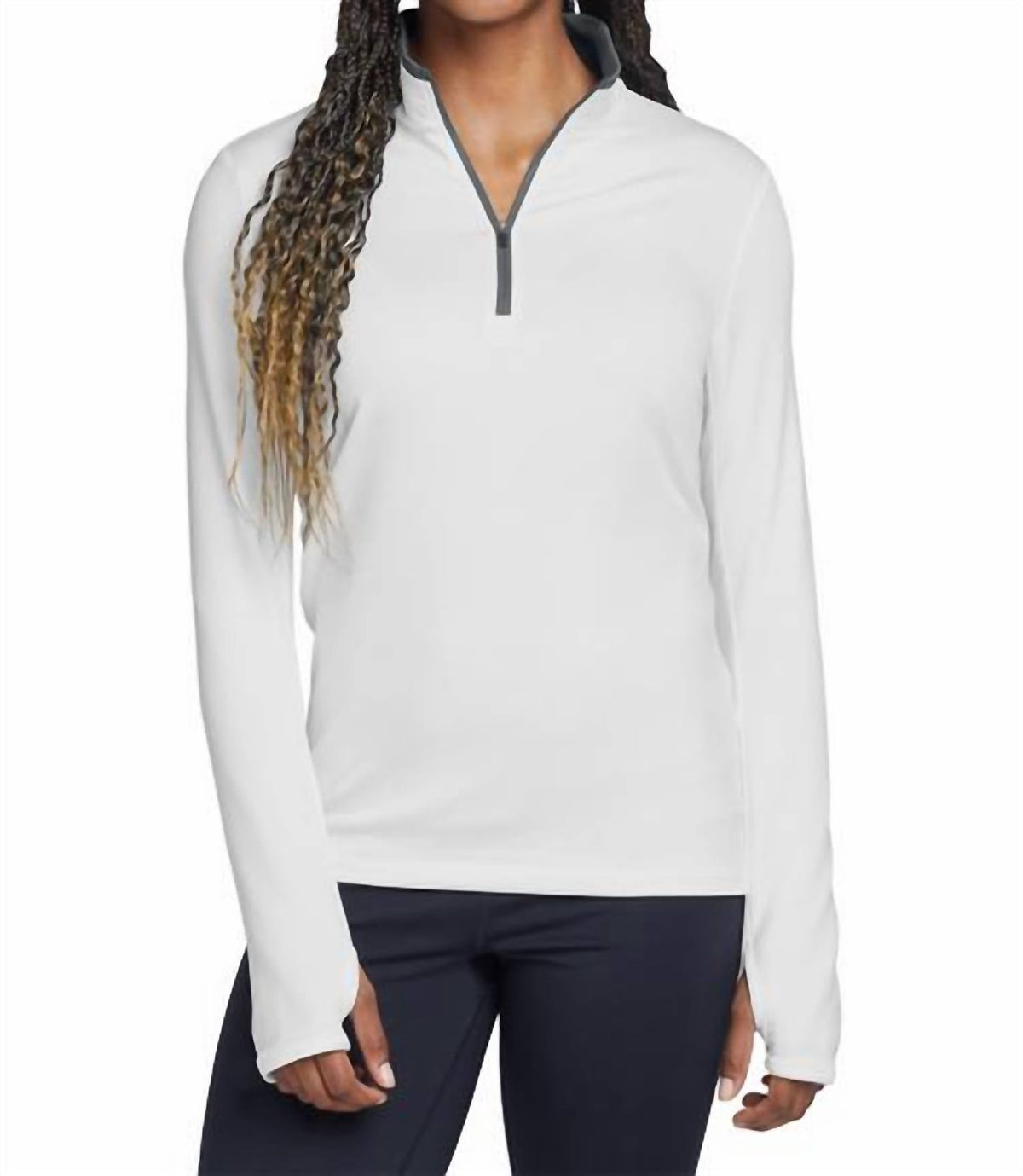 Dri-Fit Stretch 1/2 Zip Cover Up Top In White