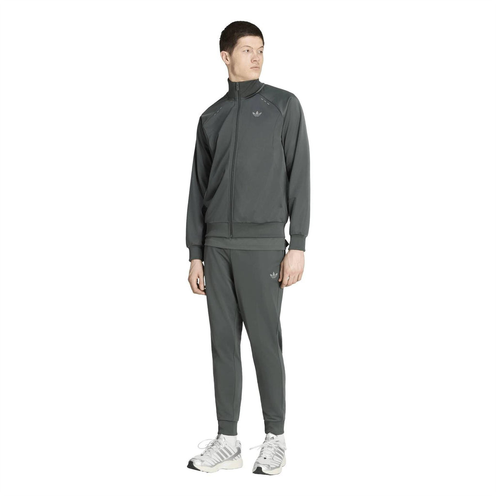 adidas Originals track suit set with zip-front jacket and tapered jogger pants, dark green