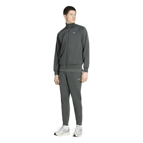 adidas Originals track suit set with zip-front jacket and tapered jogger pants, dark green