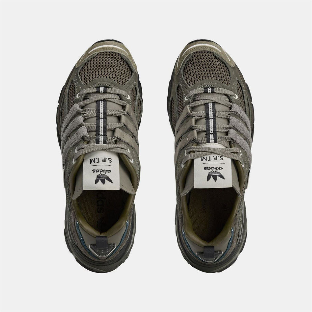 adidas Originals Cushion STFM Trainers in black with white accents, showcasing sporty footwear with cushioned soles for comfort