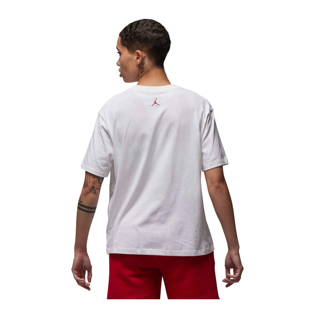 WOMENS JORDAN GRAPHIC T SHIRT_WHITE/GYM RED