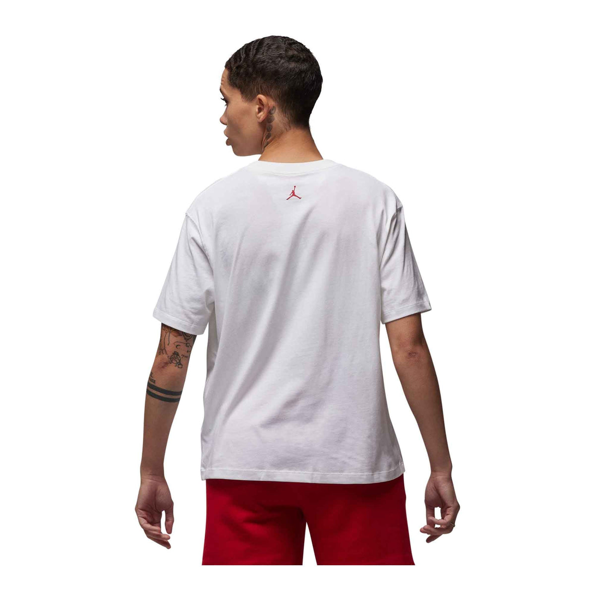 WOMENS JORDAN GRAPHIC T SHIRT_WHITE/GYM RED