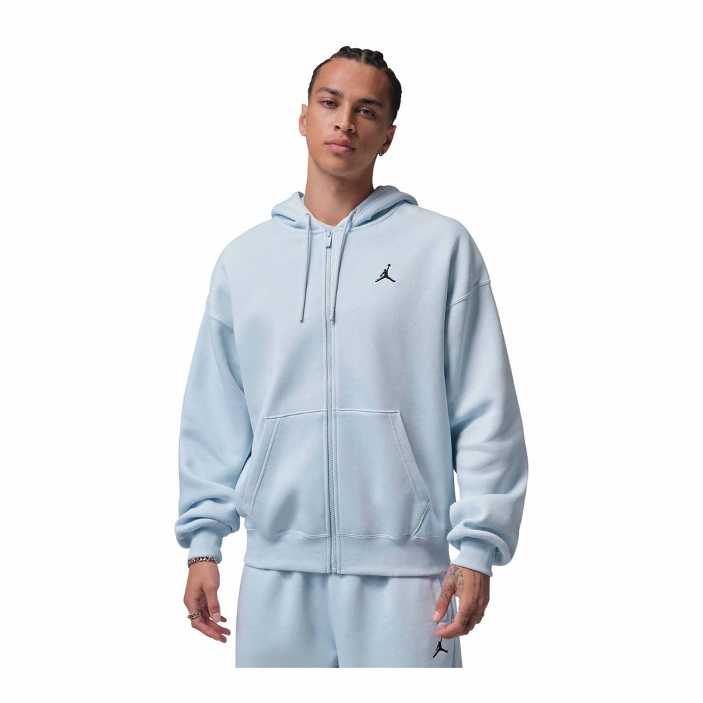 Mens Jordan Brooklyn Fleece Oversized Full Zip Hoodie Aura/Black