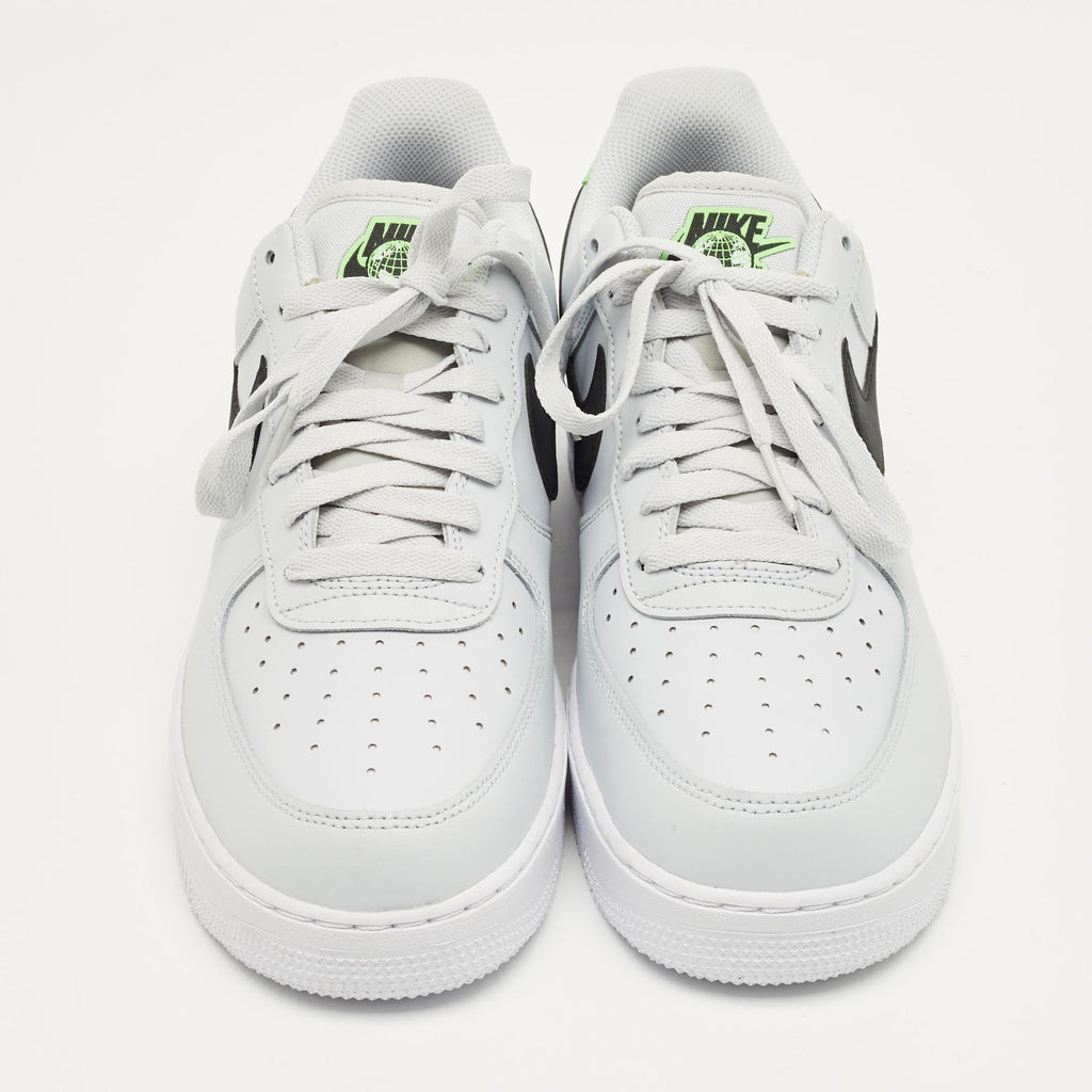 Nike Grey Leather Air Force 1 Low Worldwide Pure Platinum Sneakers