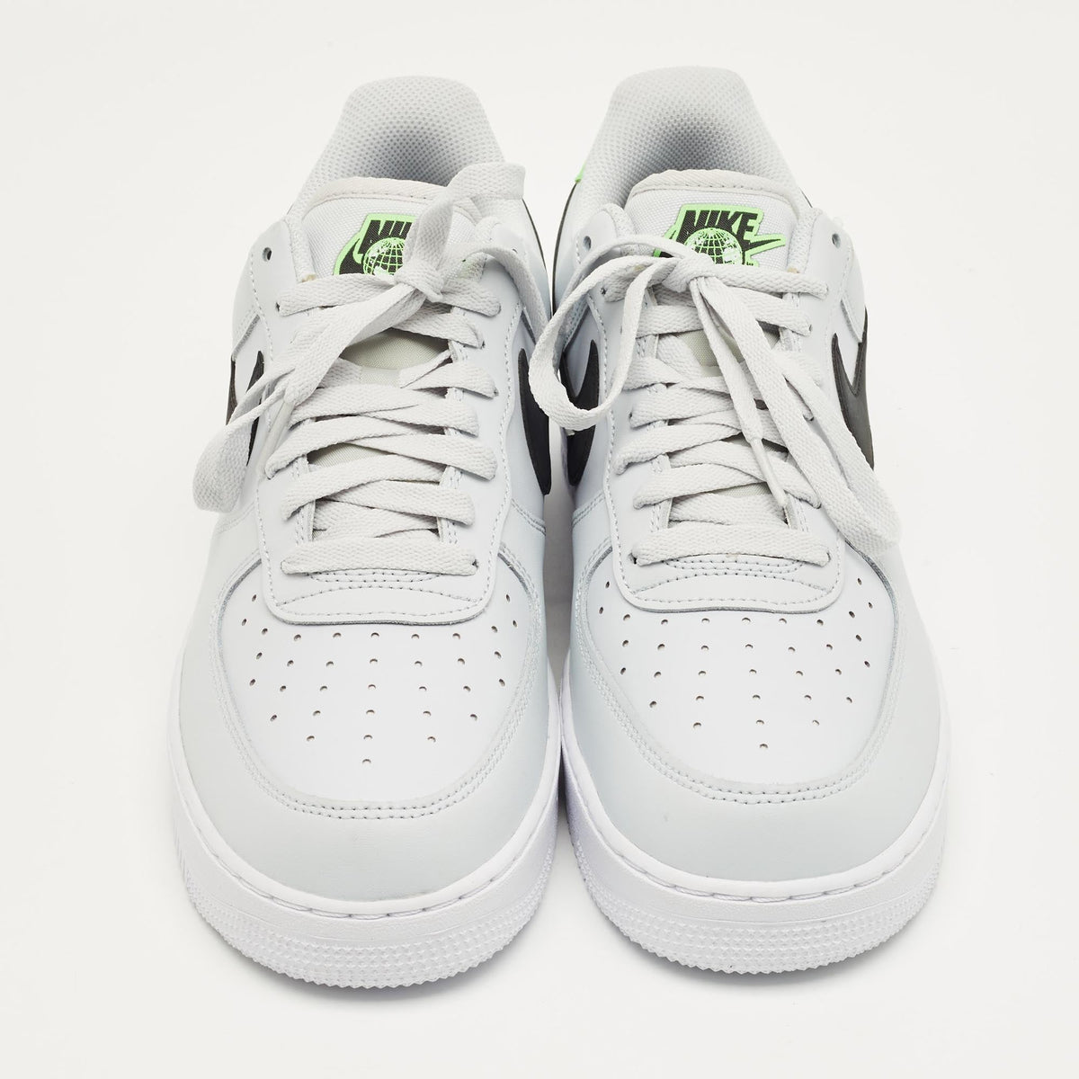 Nike Grey Leather Air Force 1 Low Worldwide Pure Platinum Sneakers
