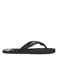 Core Black flip-flop sandals with contoured sole and adidas three-stripe graphic