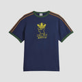adidas Originals Brain Dead T-Shirt featuring graphic design, crew neck, and casual fit, displayed on a hanger against a plain background