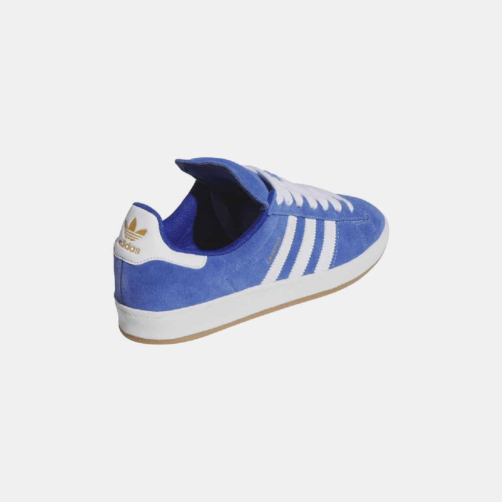 Adidas Originals Campus ADV trainers featuring classic design, white leather upper, and rubber sole for casual style and comfort.