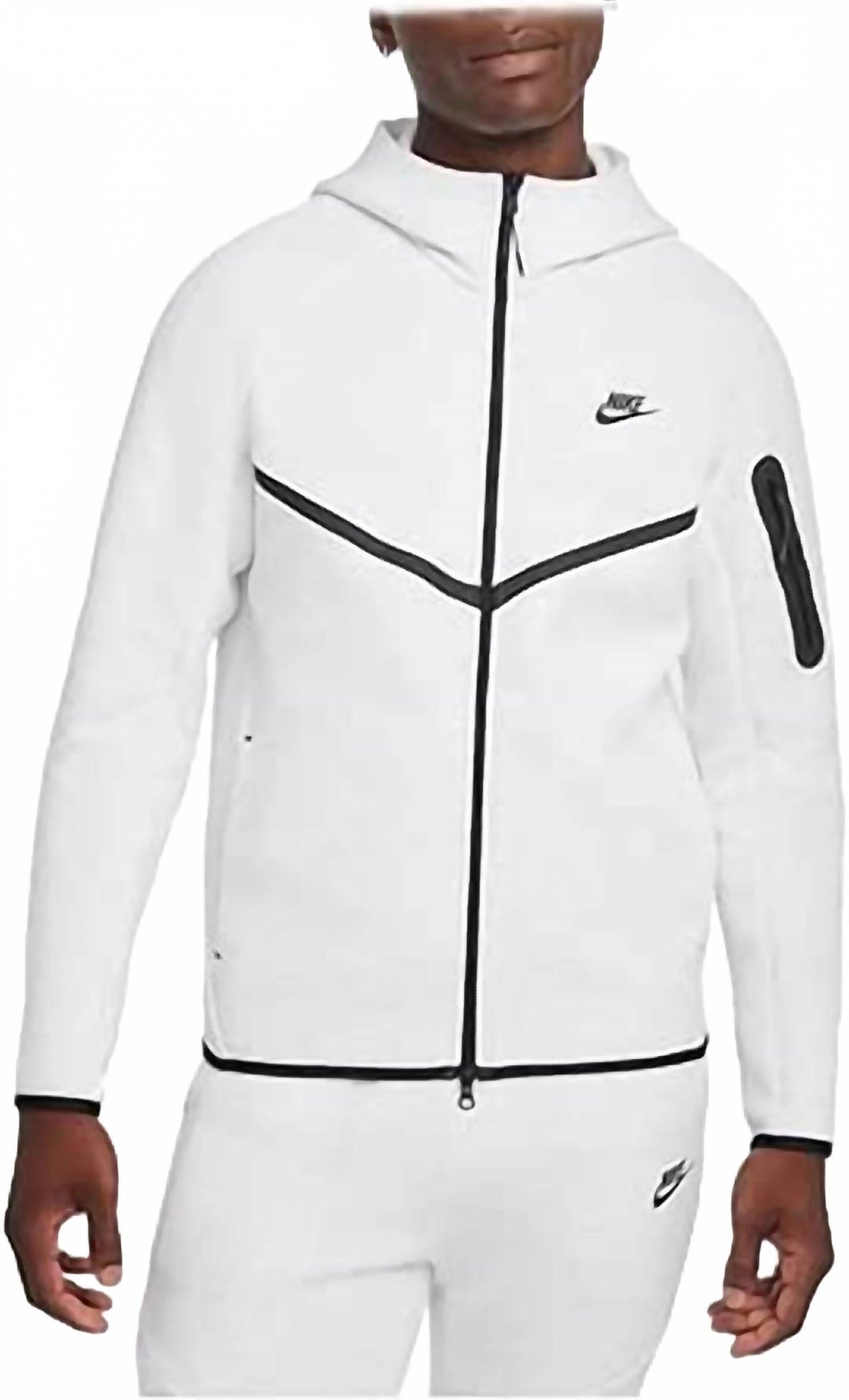 Men's Tech Fleece Zip Up Top In Birch Heather/black