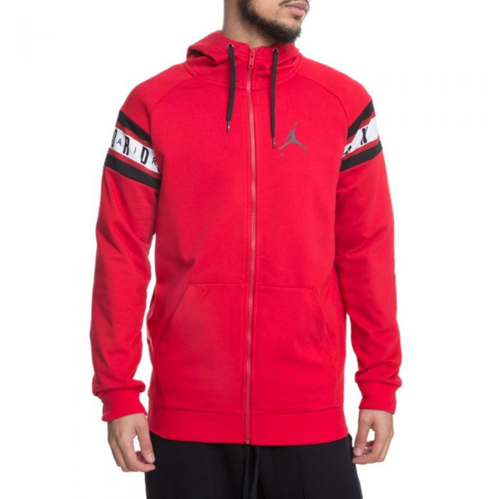 Men's Nike Jordan Jumpman Air Basketball Full Zip Hoodie Red/Black AR2248-687