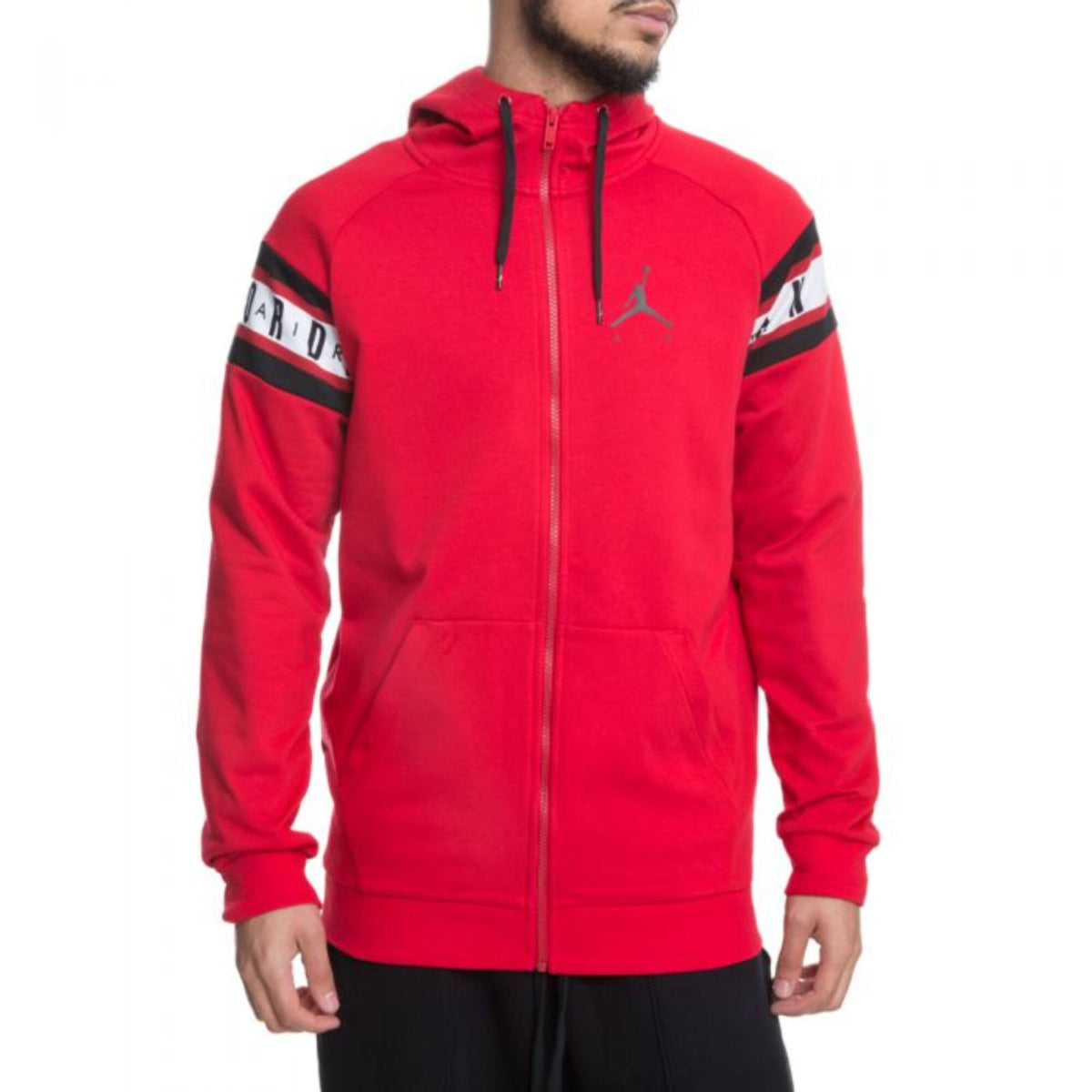 Men's Nike Jordan Jumpman Air Basketball Full Zip Hoodie Red/Black AR2248-687