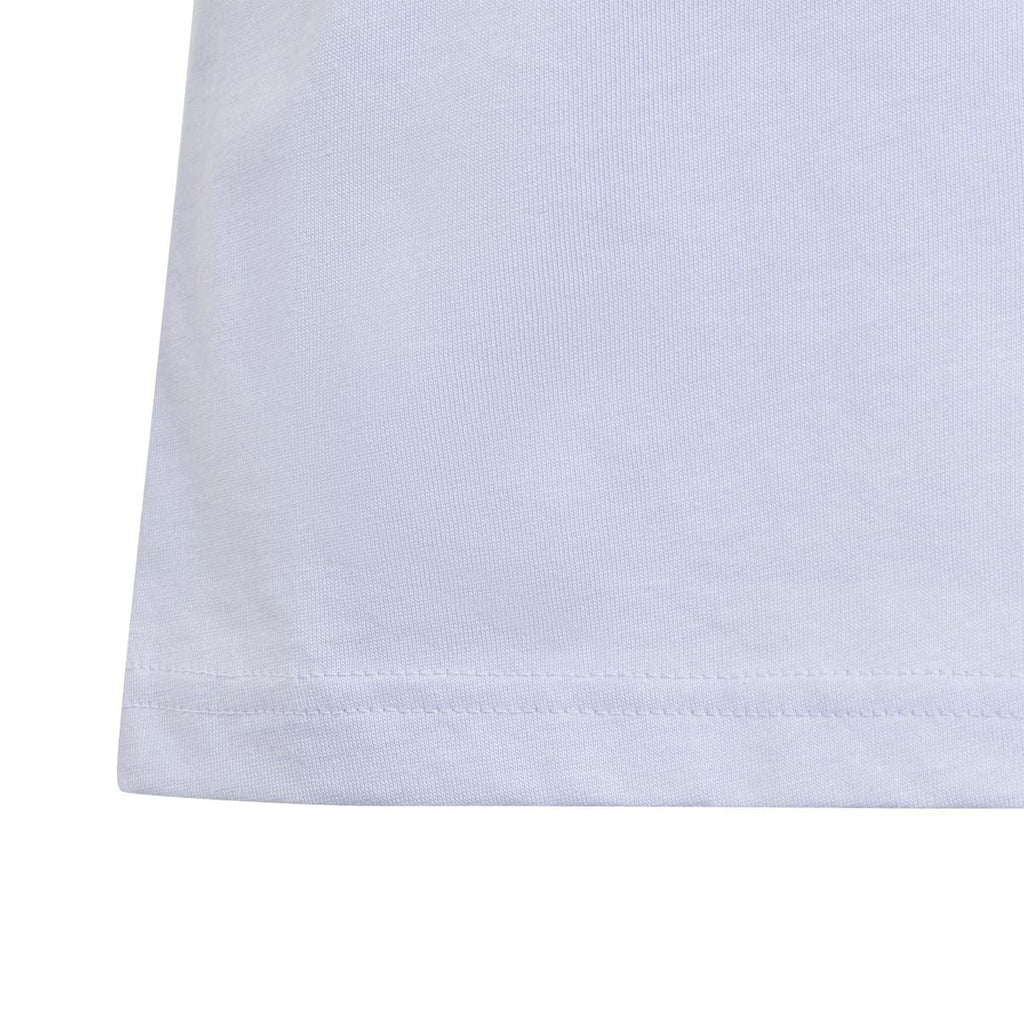Kids light lavender t-shirt hem with stitched bottom edge