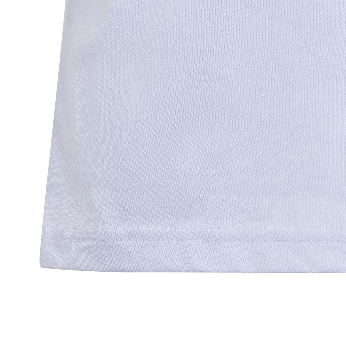 Kids light lavender t-shirt hem with stitched bottom edge