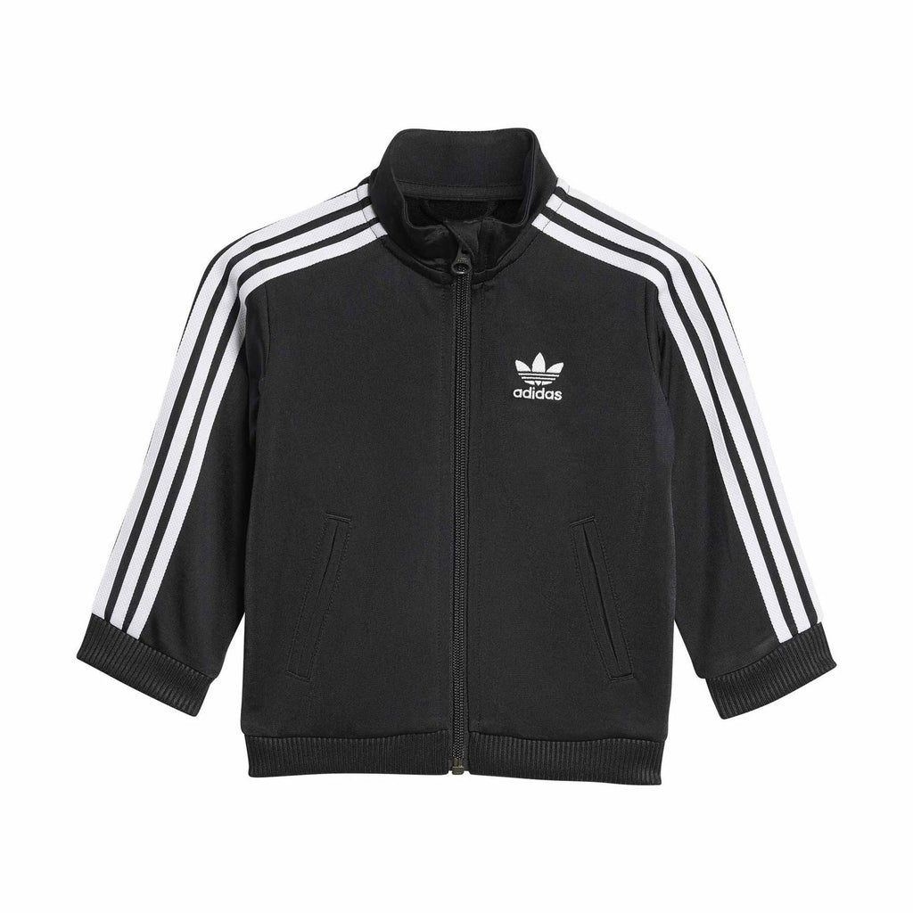 Adidas Originals infants Firebird Adicolor tracksuit for babies and toddlers, featuring vibrant colors and sporty design.