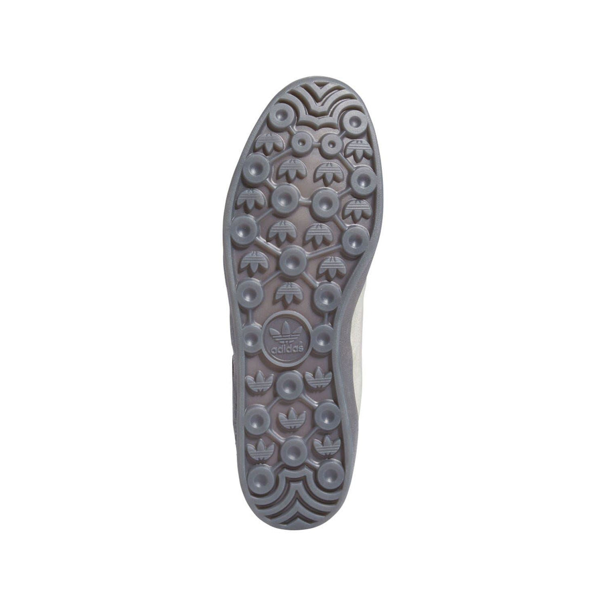 Gray rubber outsole with circular tread pattern for adidas Aloha Super Trainers