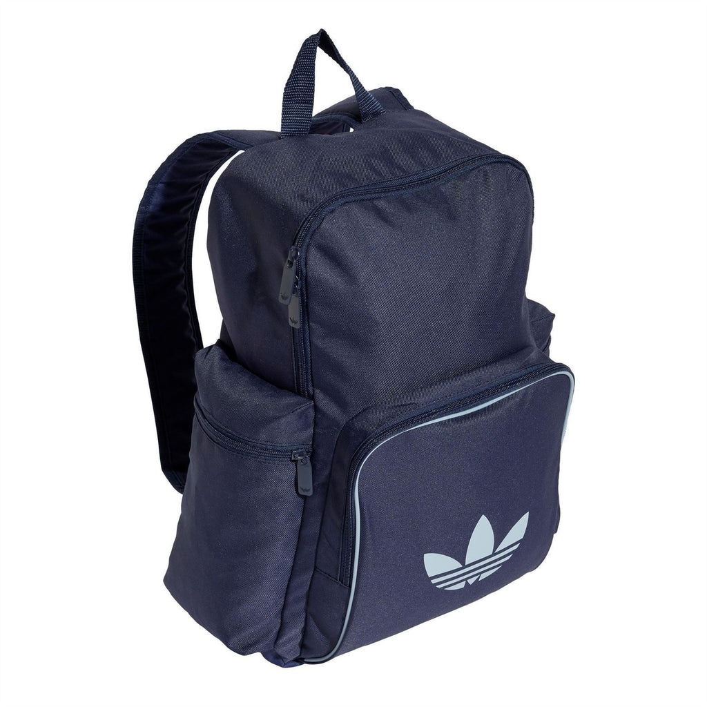 Night Indigo backpack with adidas trefoil logo and front zip pocket