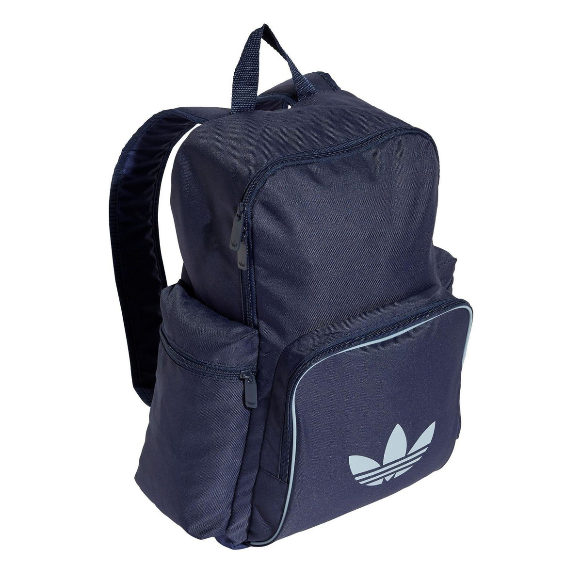 Night Indigo backpack with adidas trefoil logo and front zip pocket