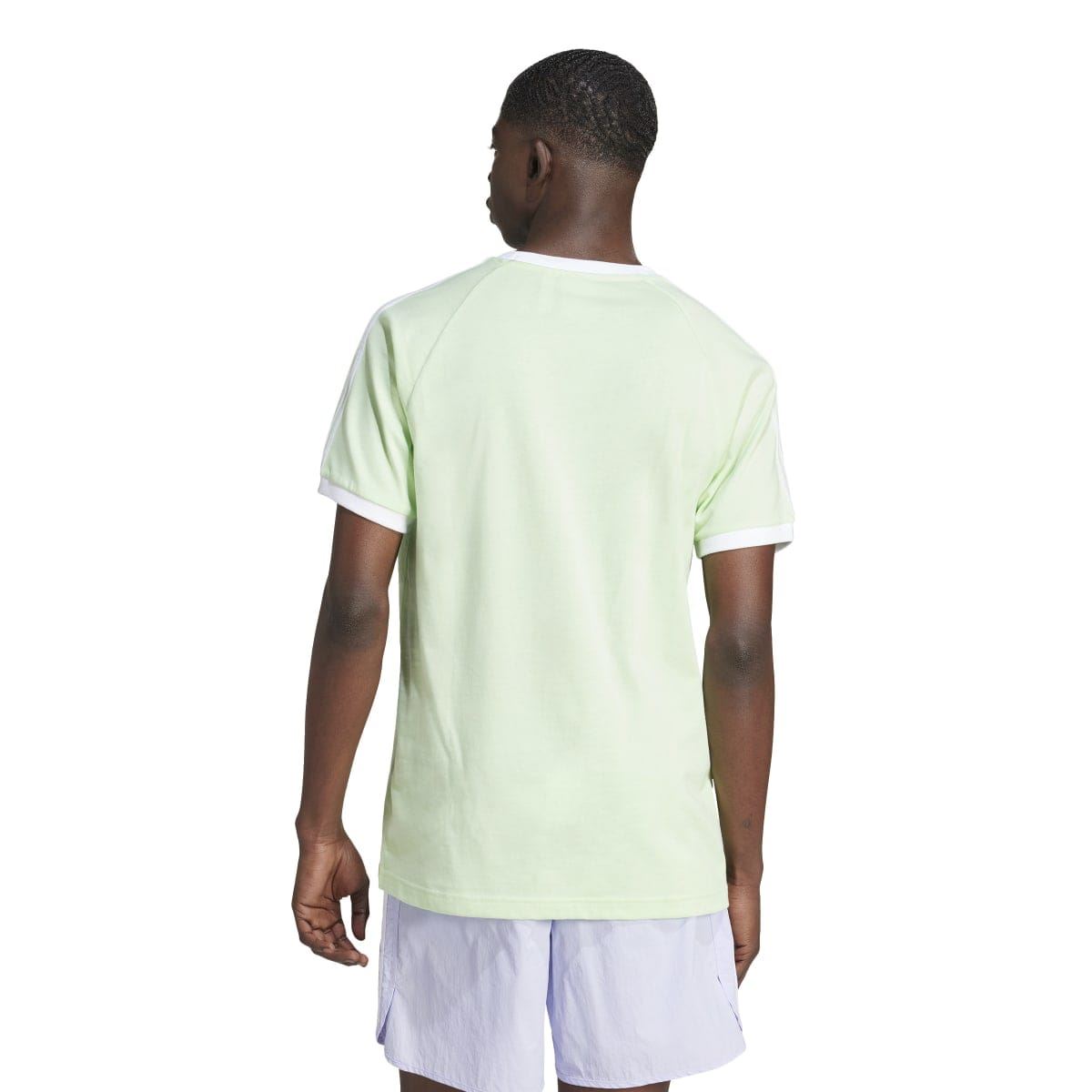 Light green adidas Originals T-shirt, back view, with ribbed crew neck