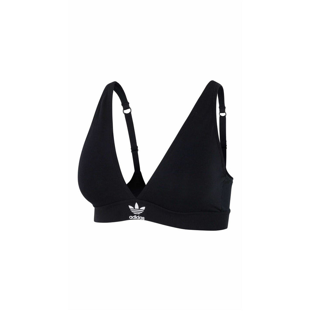 adidas Originals Comfort Flex cotton triangle bra shown in natural beige with soft fabric and supportive design.
