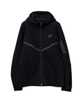 Minimalist Black Full-Zip Jacket with Hood
