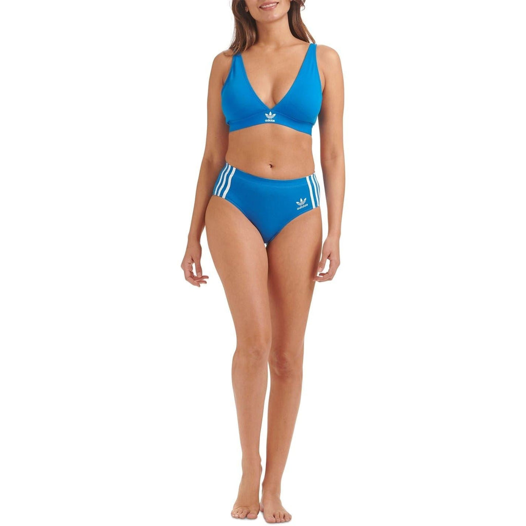 adidas Originals Comfort Flex cotton triangle bra, soft white tops with adjustable straps and seamless design