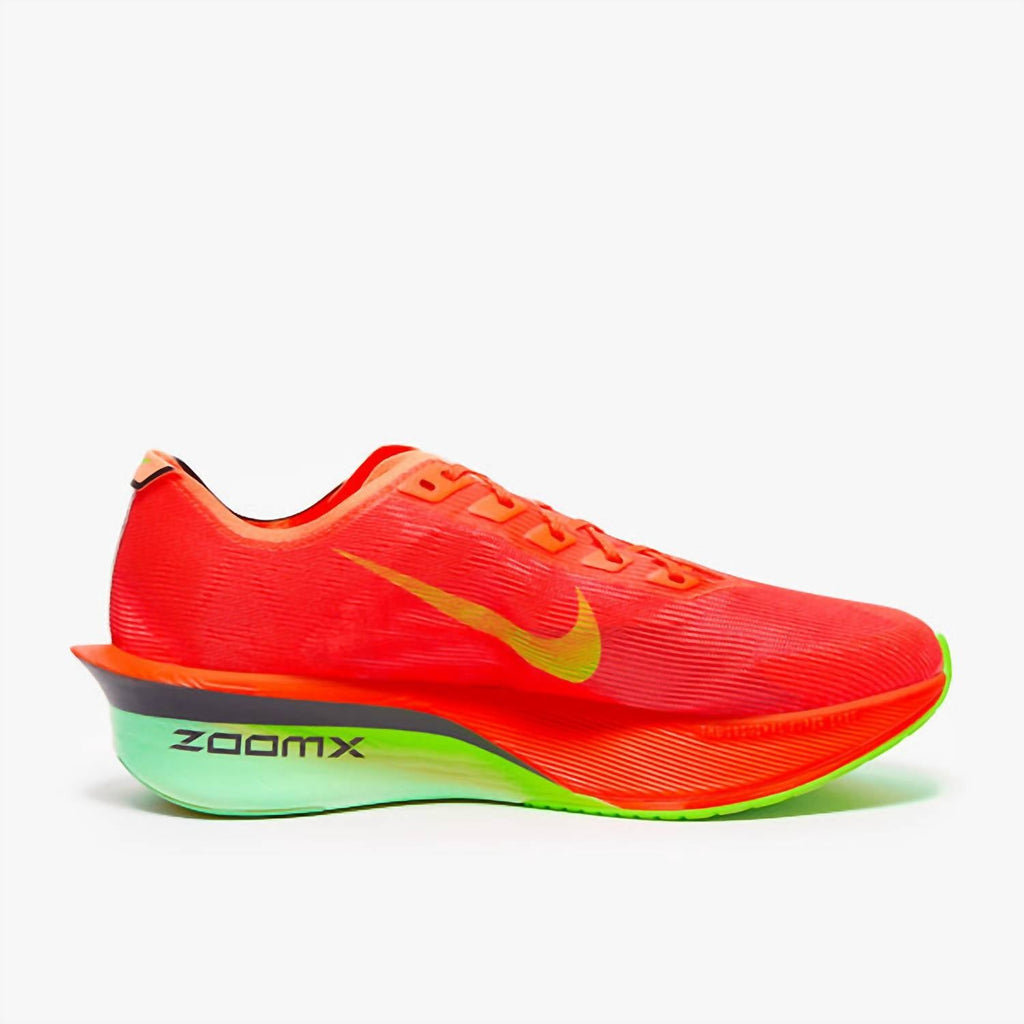 Women's Zoomx Vaporfly 4 Shoe In Bright Crimson/lime Blast/mint