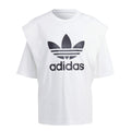 White adidas Originals T-shirt with large black trefoil logo graphic on chest
