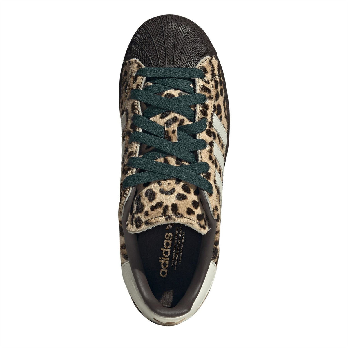 adidas Originals Superstar II lace-up sneakers with leopard print and teal laces