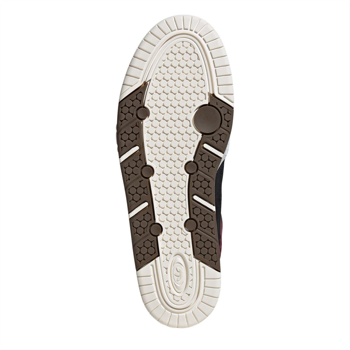 Kids' low-top trainers outsole, textured white sole with dark traction patterns