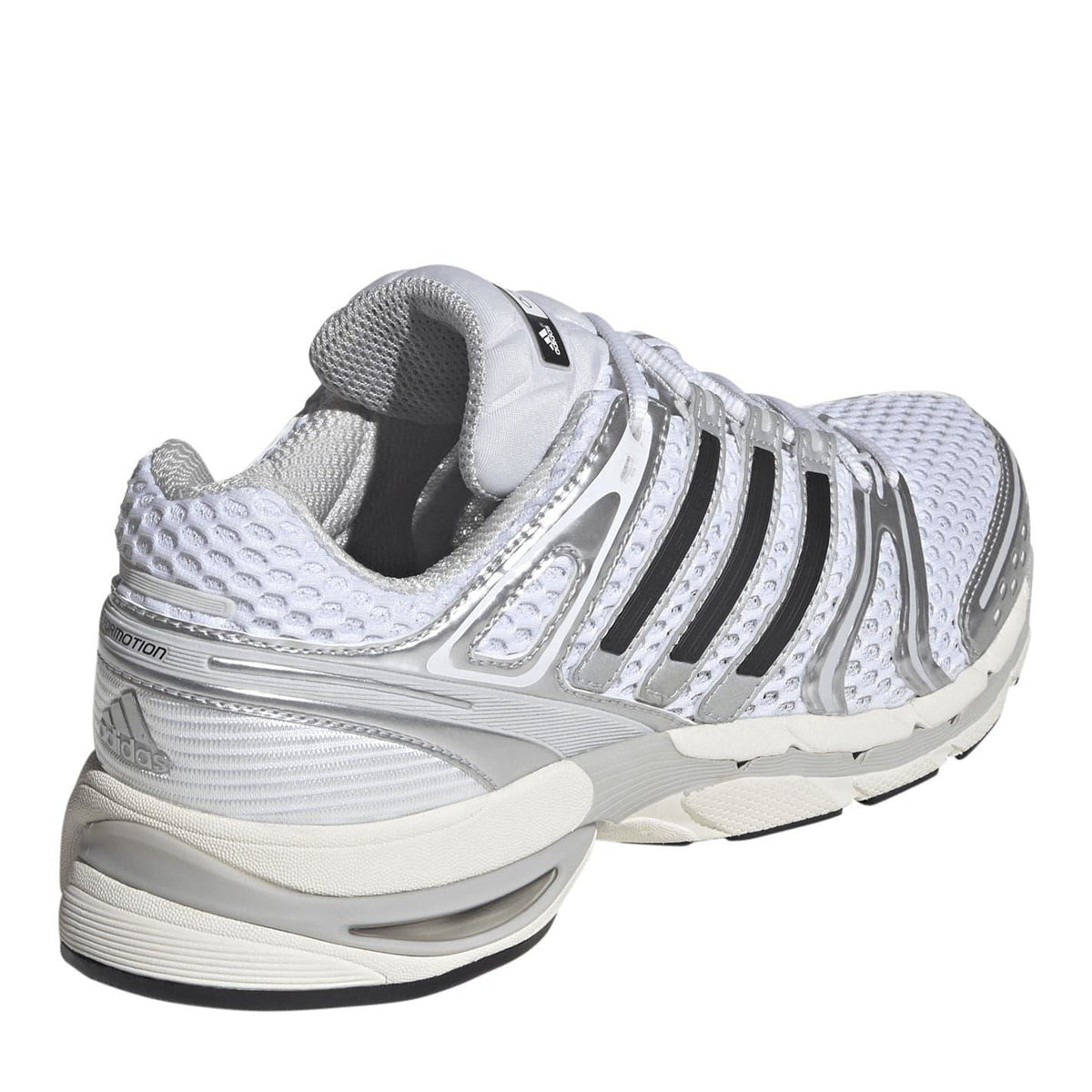adidas Adistar Control 5 shoes, silver/gray with cushioned collar and ridged sole