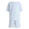 Juniors loose T-shirt and shorts set in light blue, crew neck with small logo.