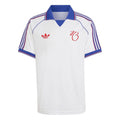 adidas Originals Jude Bellingham white jersey with blue collar and red shoulder stripes