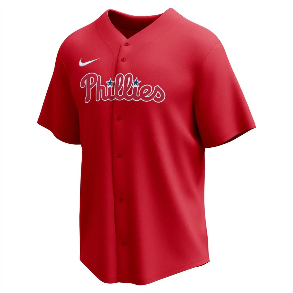Nike Mlb Dri-Fit Full Button Jersey Philadelphia Phillies In Red