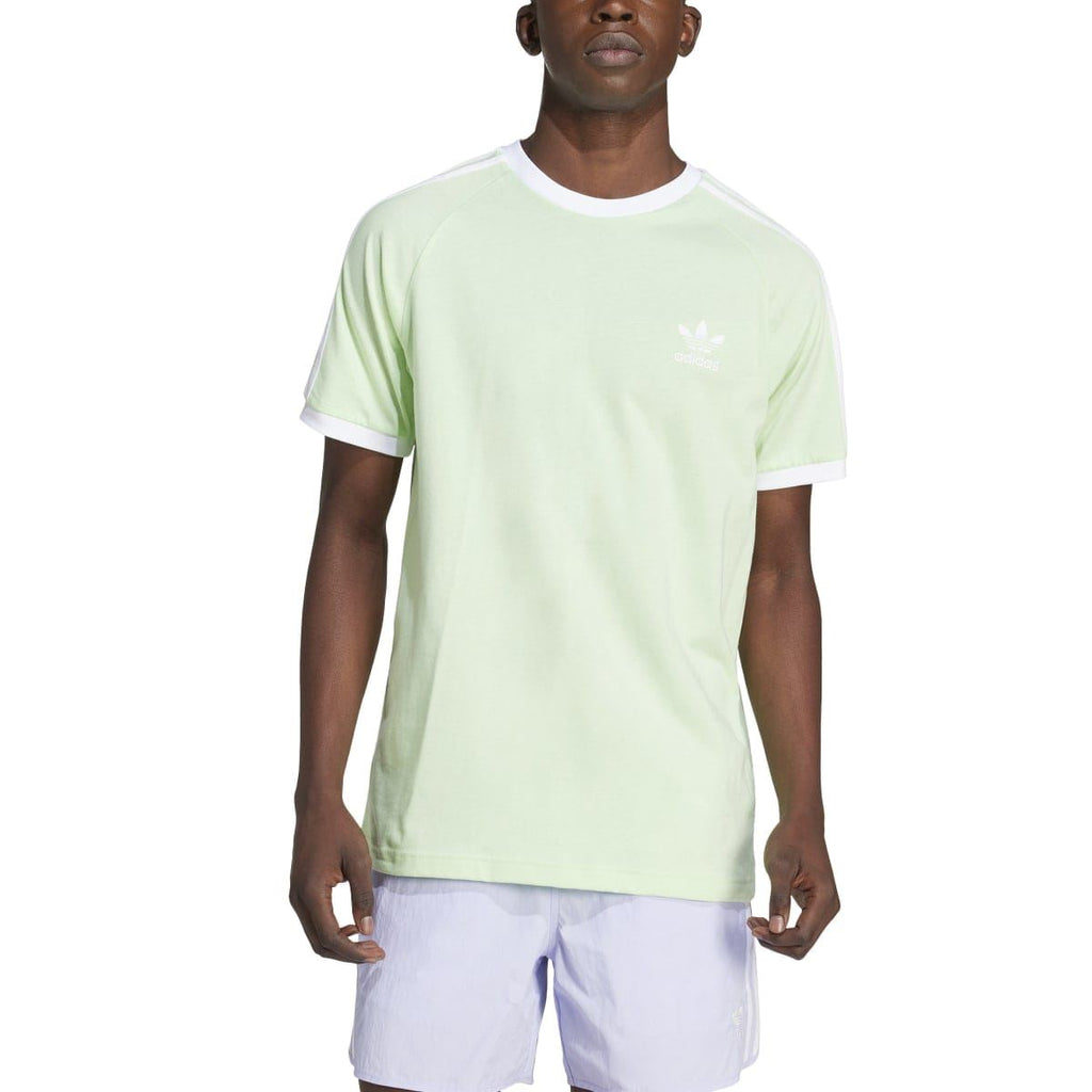 Light green adidas Originals crew-neck T-shirt with 3-stripe sleeve detail
