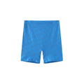 Blue biker shorts with all-over adidas Originals logo print