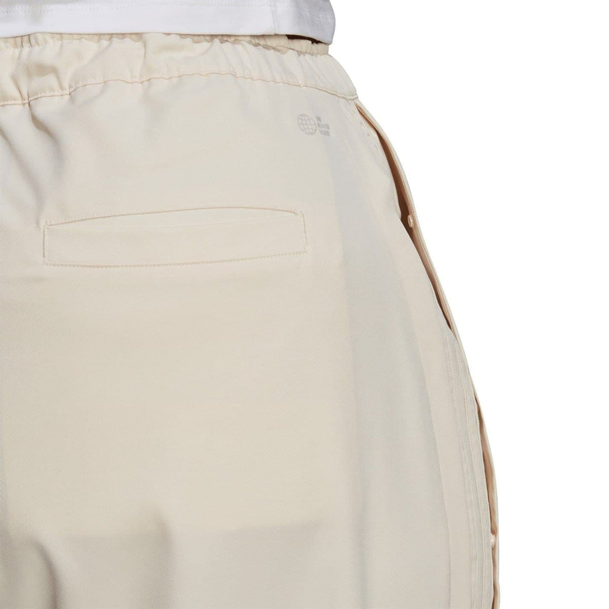 Wonder White jogger sweatpants with back patch pocket and elastic waist