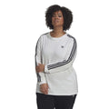 adidas Originals long sleeve top with 3 stripes, casual athletic wear, navy blue color, made from soft fabric, front view