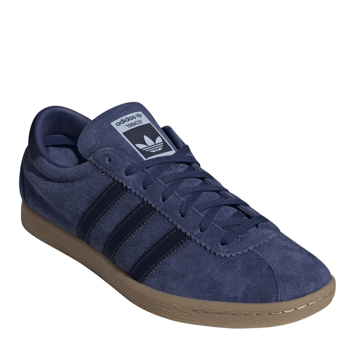adidas Tabacco low top sneaker in dark blue suede with adidas logo tongue