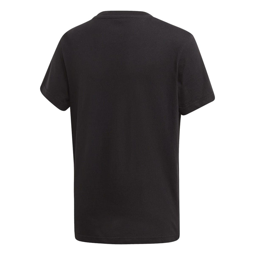 Kids black crew-neck T-shirt with simple back and short sleeves