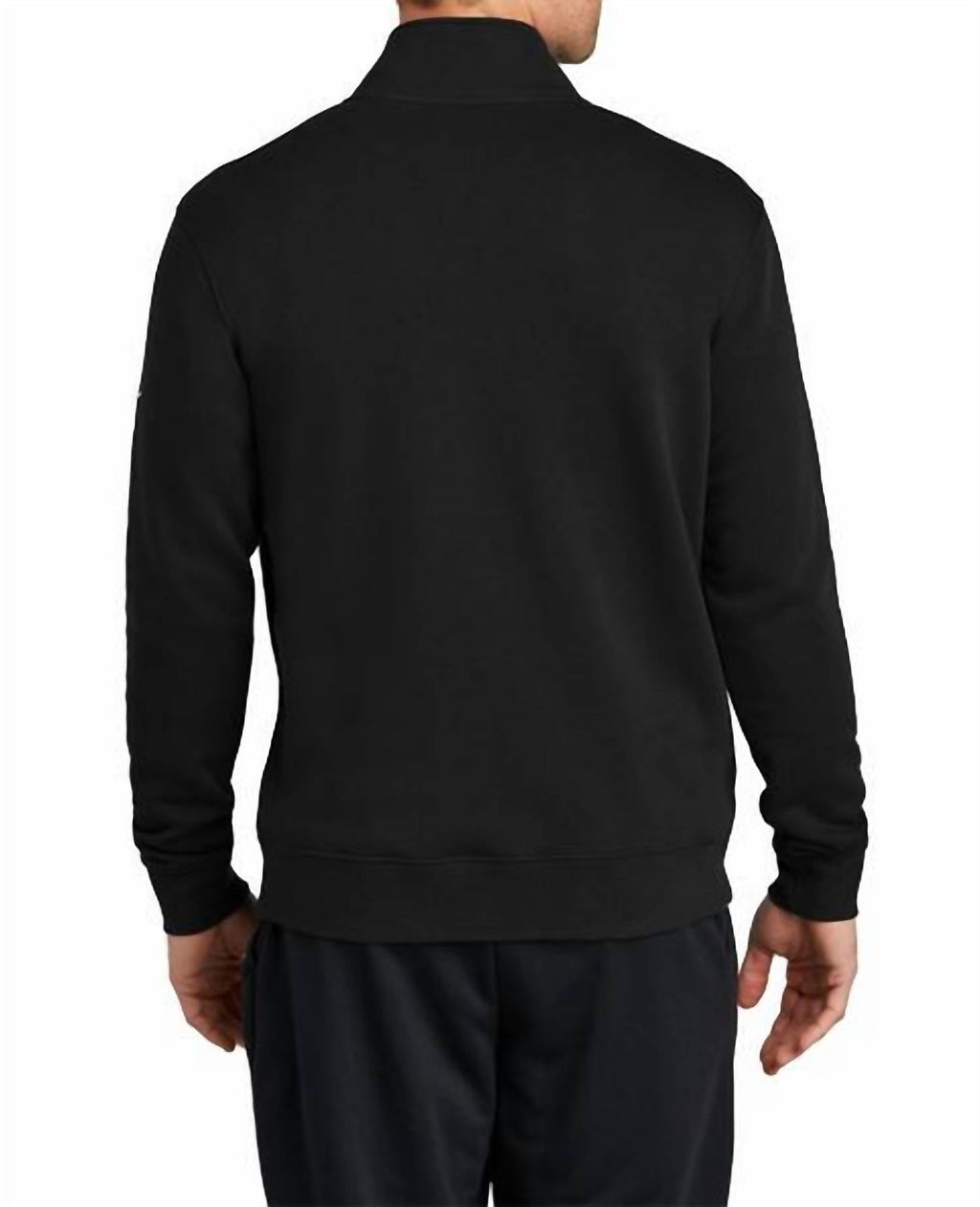 Club Fleece Sleeve Swoosh 1/2 Zip Pullover In Black