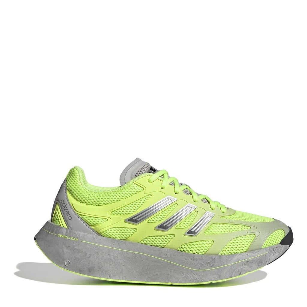 Lace-up low top sneakers in neon green and grey with textured mesh upper