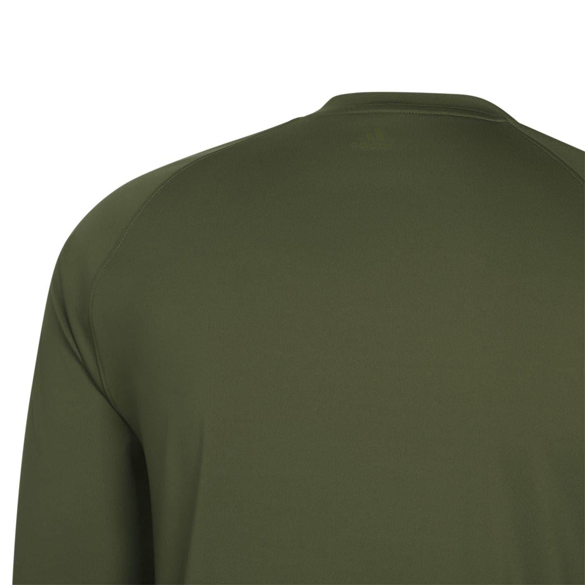 Adidas Originals green crew-neck long-sleeve t-shirt, back collar view