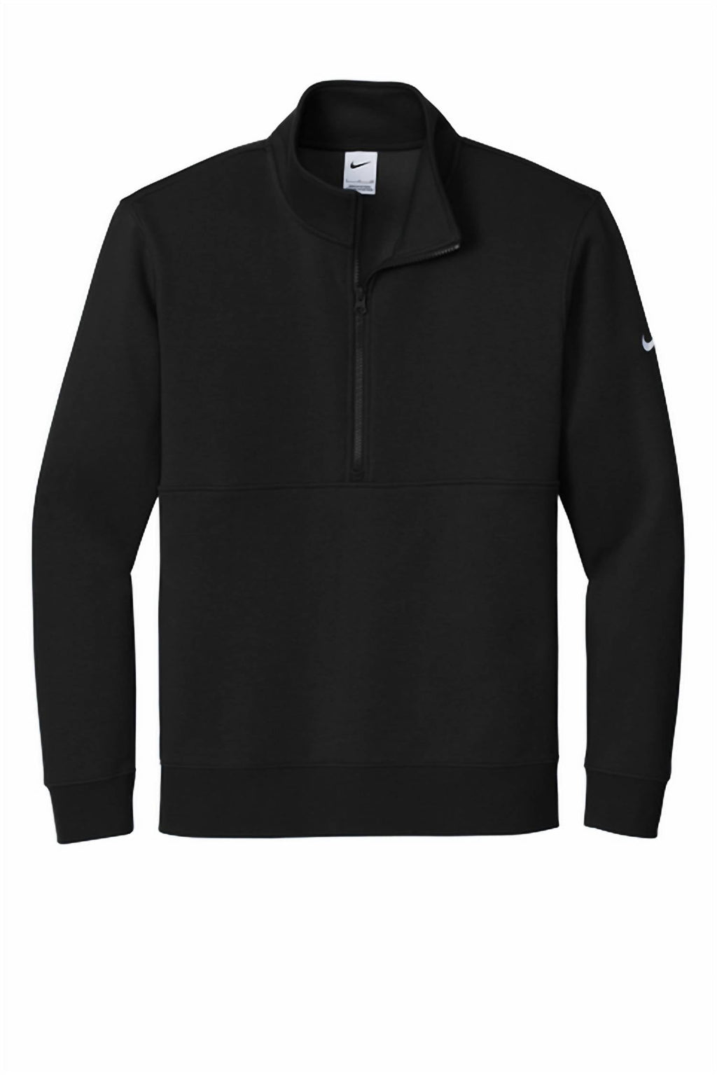 Club Fleece Sleeve Swoosh 1/2 Zip Pullover In Black