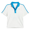 adidas Originals CLOT white piqué polo shirt with blue collar and sleeve stripes