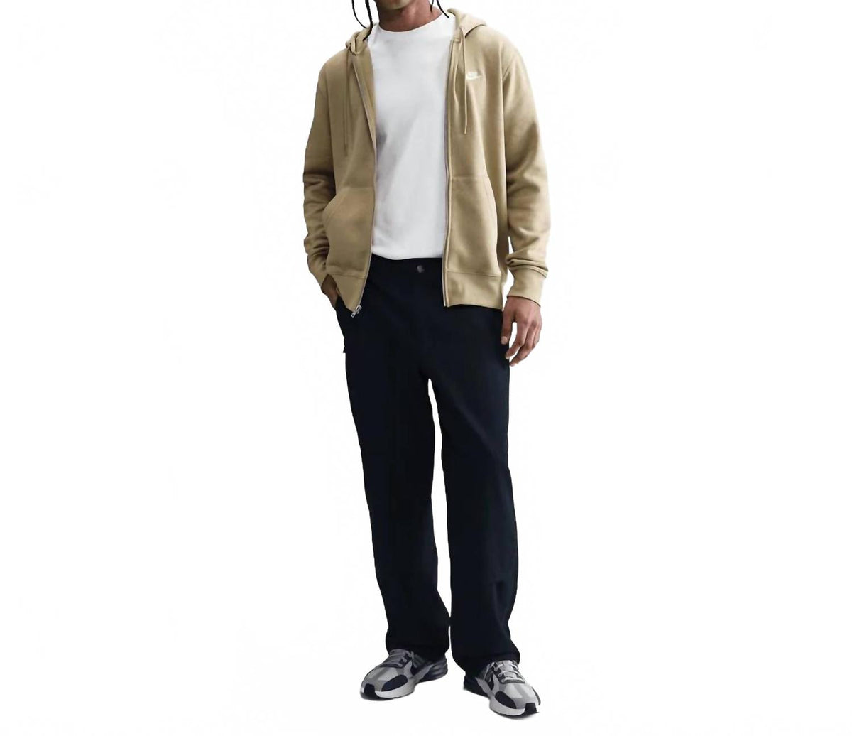 Men's Full-Zip Fleece Hoodie In Parachute Beige