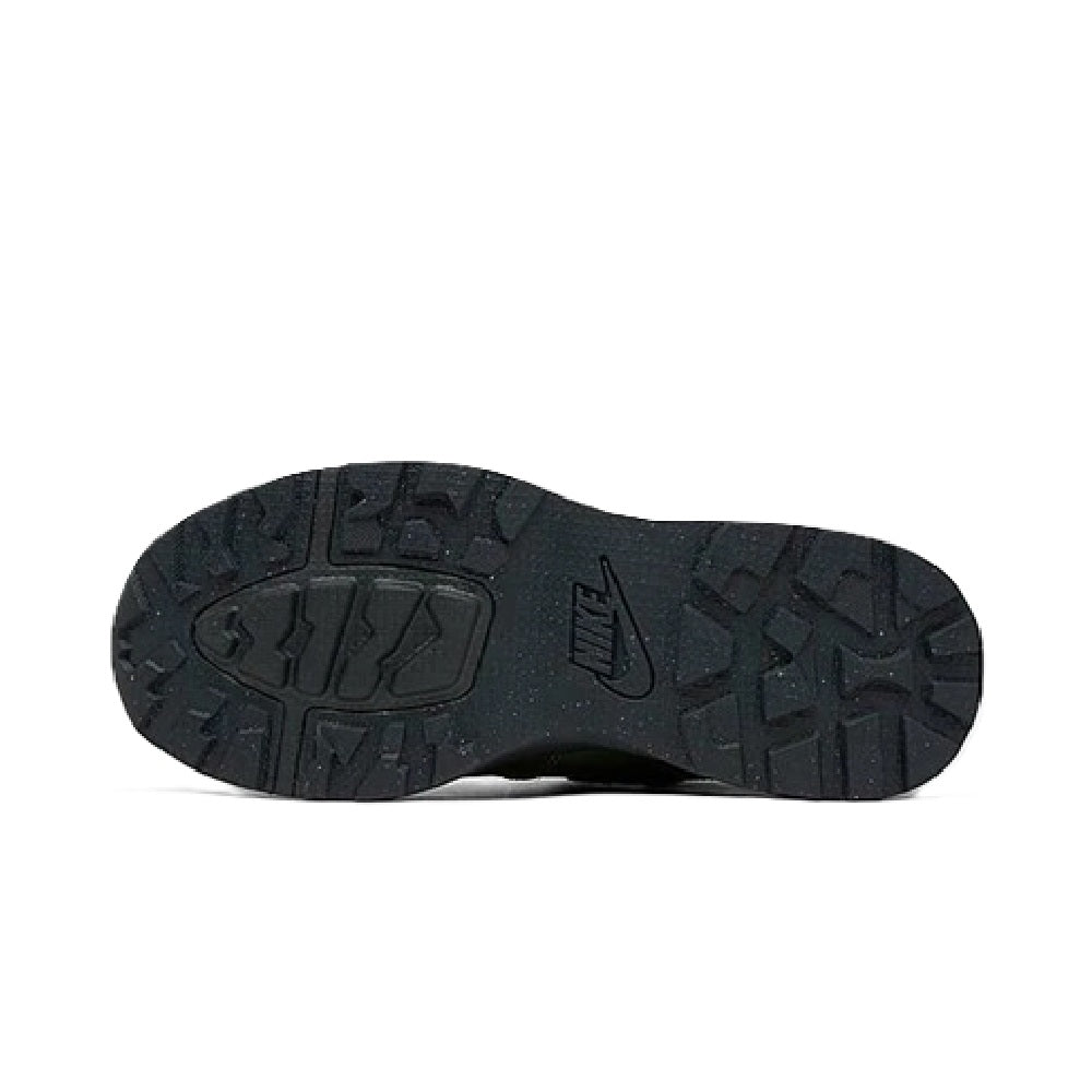 Dark rubber outsole with traction tread for mid-top lace-up boot