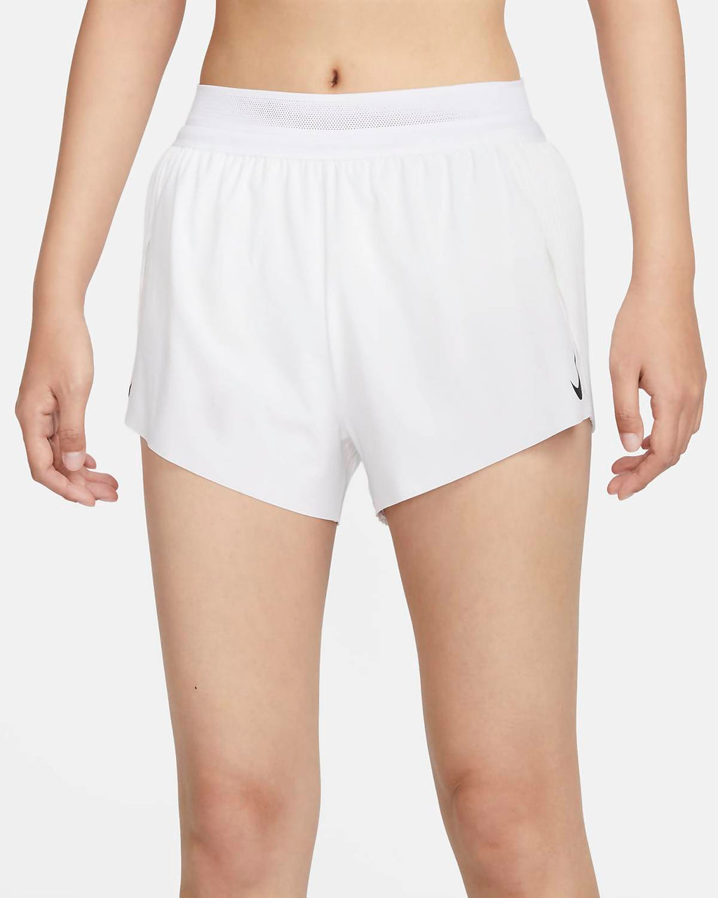Mid-Rise Brief-Lined Shorts In White/black