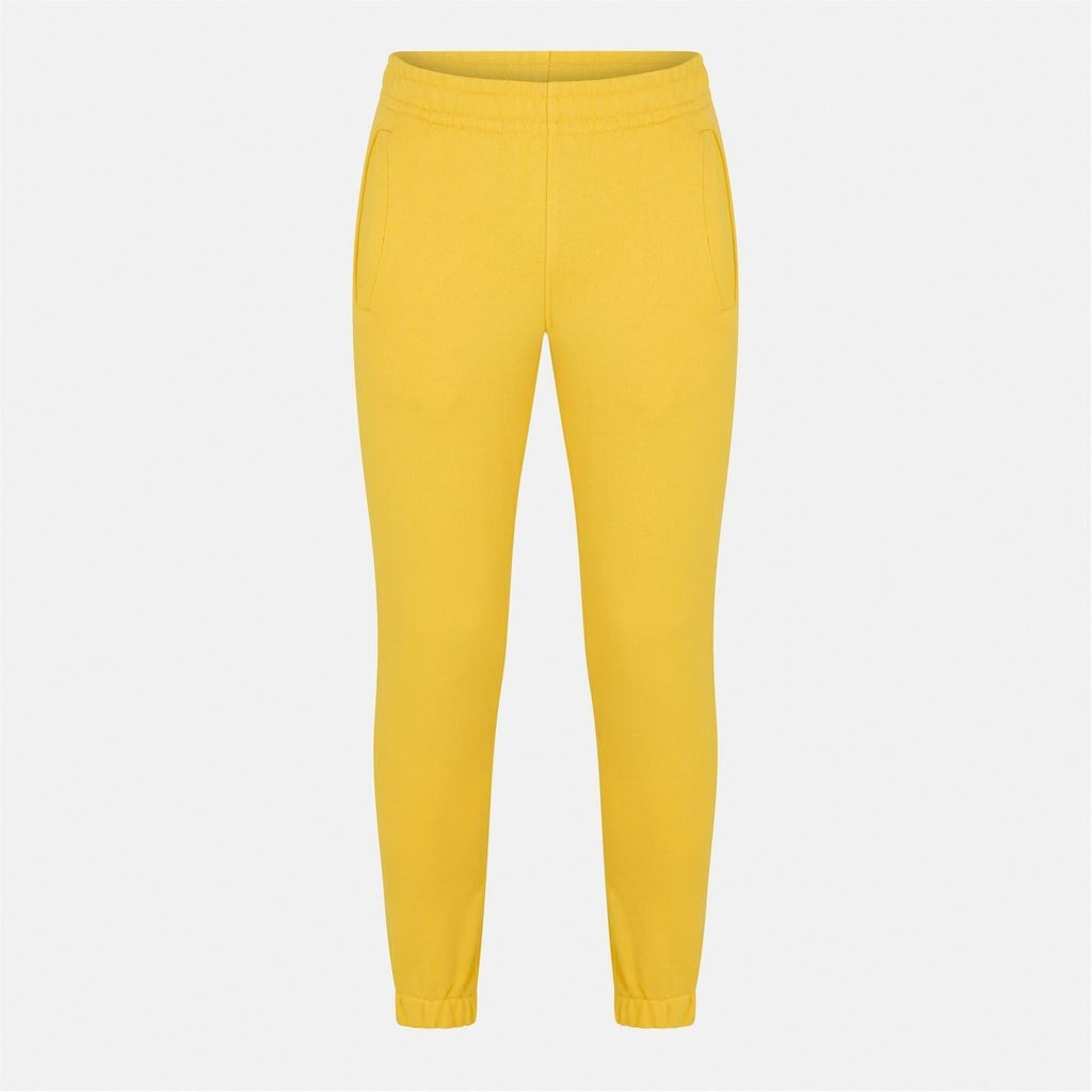 Yellow slim joggers with elastic waistband, tapered cuffs, adidas side logo